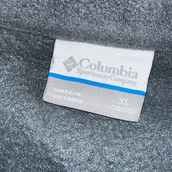 Columbia Sportswear Boys Full Zip Fleece Jacket Size XL Gray Blue Softshell Coat - Picture 10 of 12